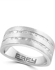 EFFY Sterling Silver Baguette Diamond Band Ring