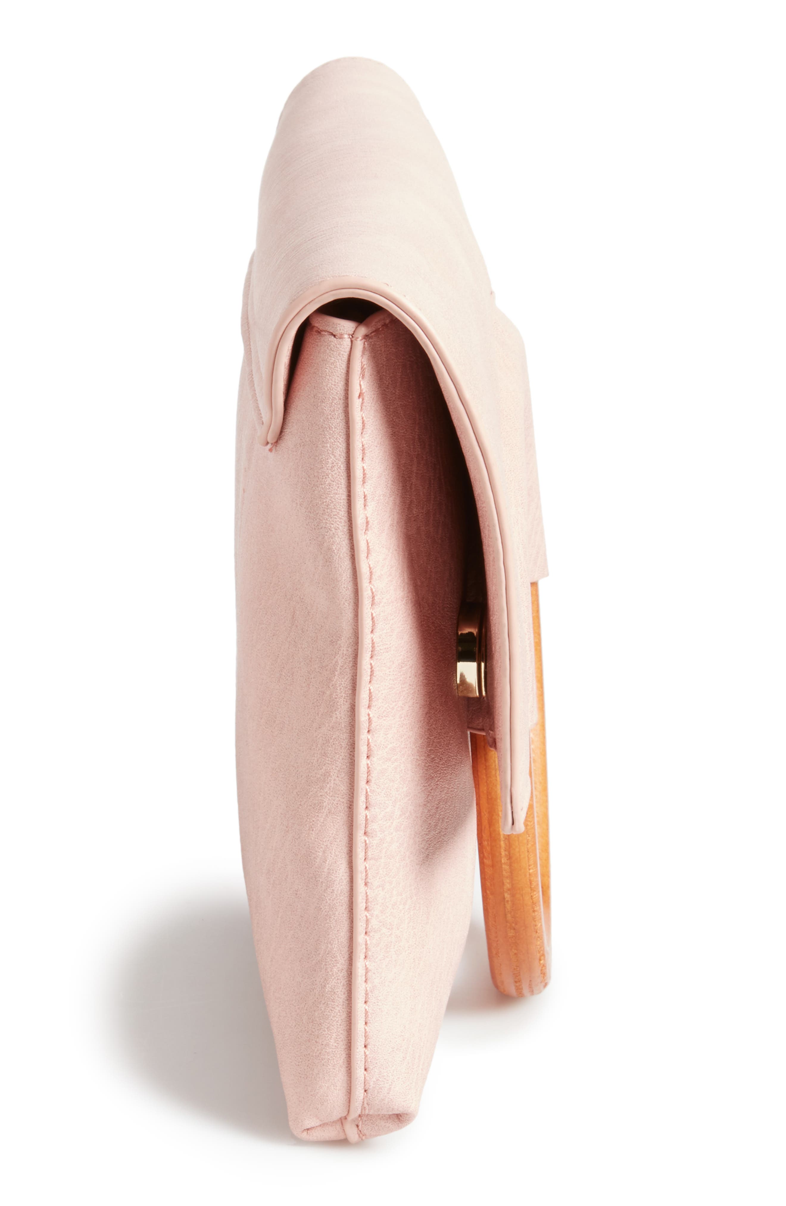 BP. Faux Leather Circle Clutch, Alternate, color, 