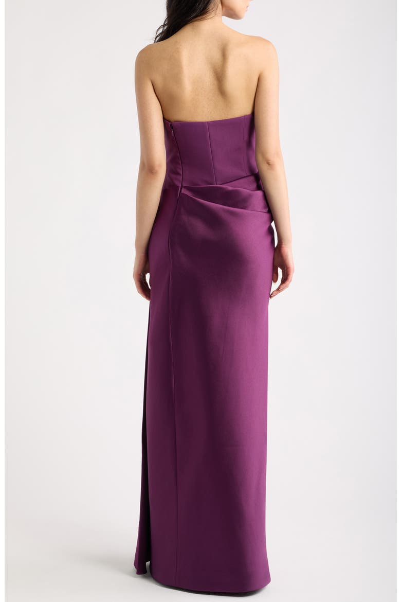 Seri Strapless A-Line Gown, Alternate, color, DAMSON