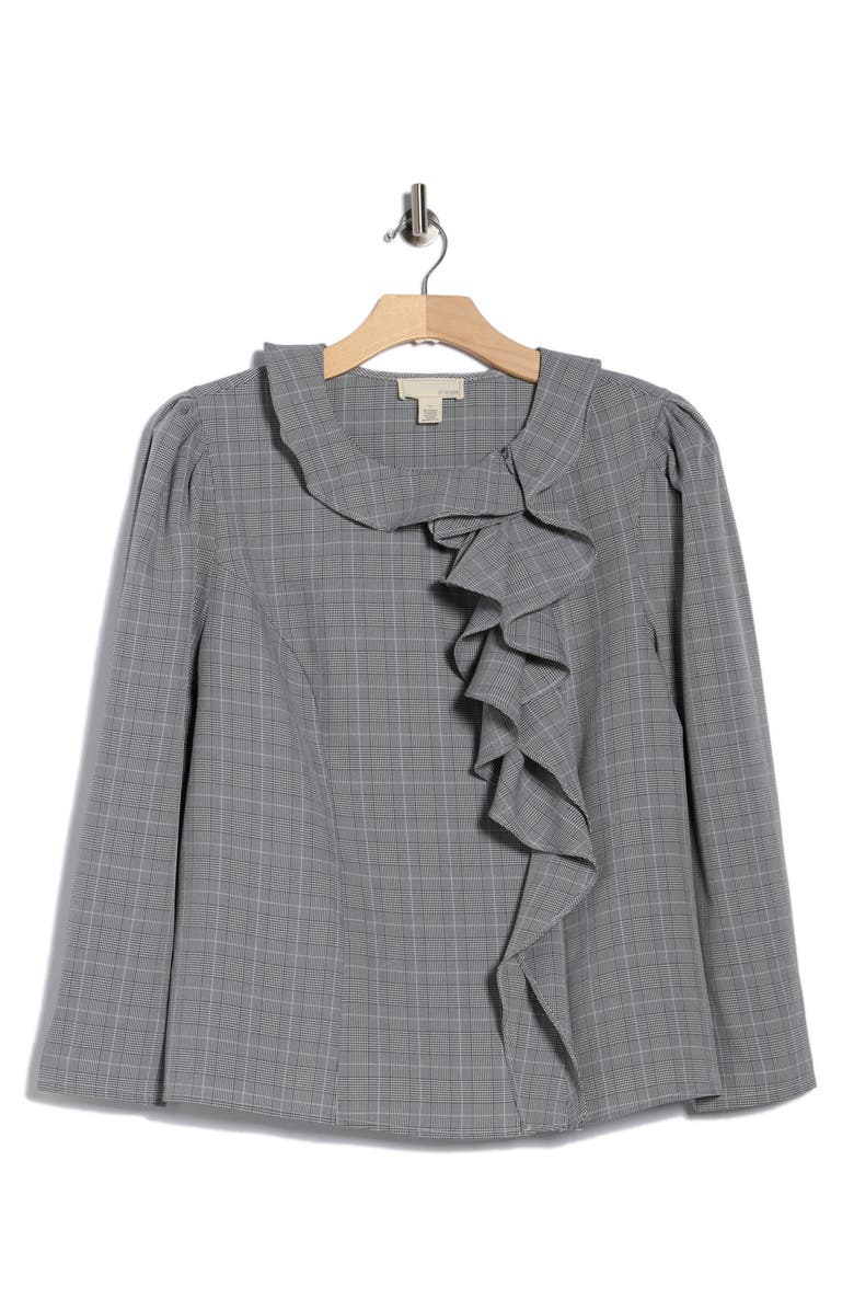BY DESIGN Iconic Plaid Ruffle Top, Main, color, Menswear Plaid