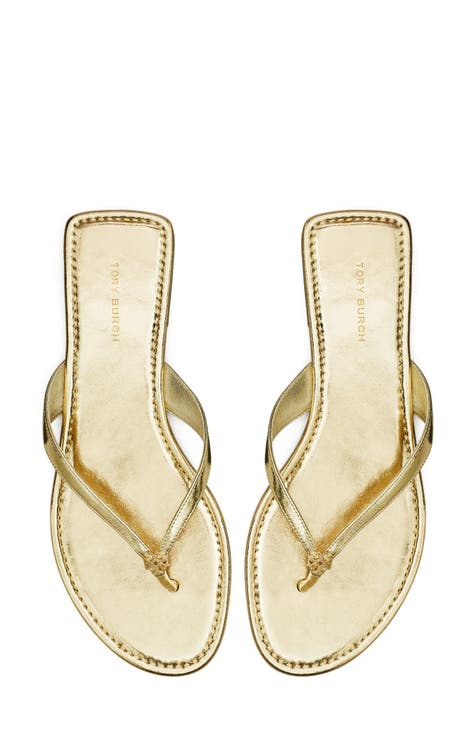 Metallic flip flop sandals on sale