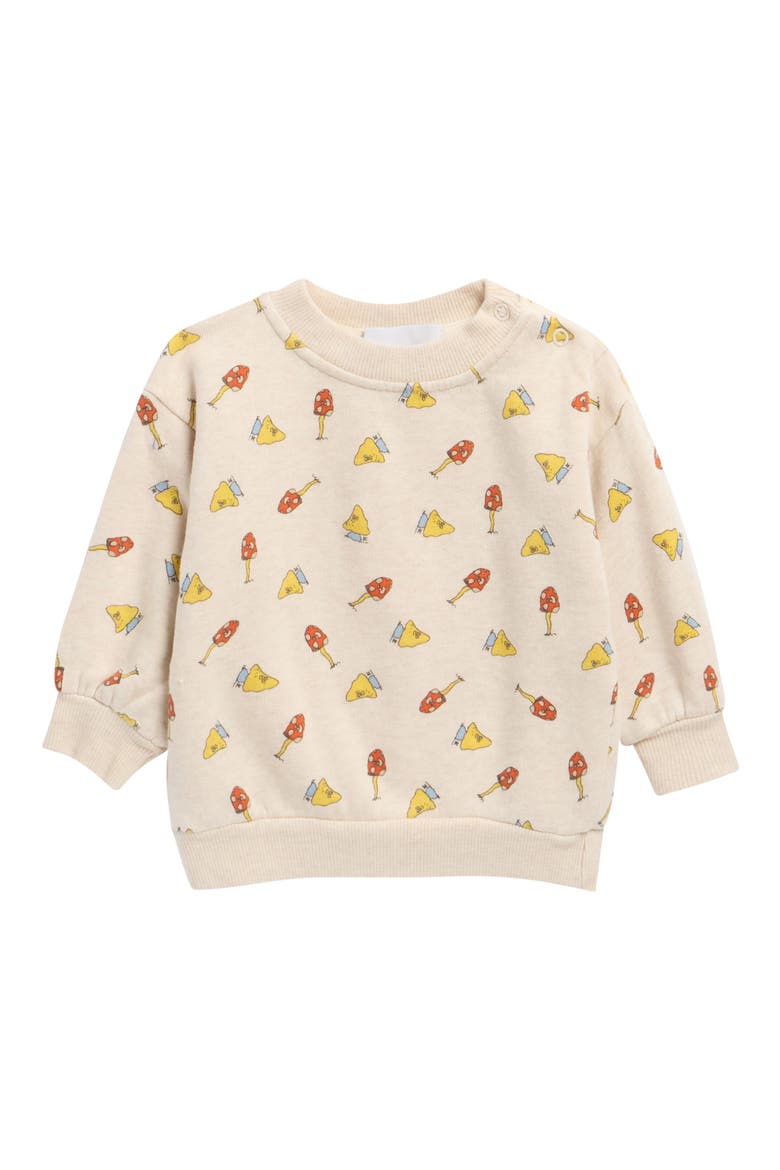 Mush Monster Mushroom Print Sweatshirt, Main, color, OFF WHITE