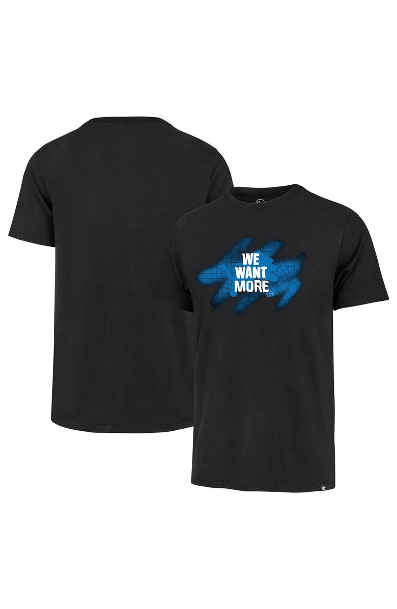 '47 Men's '47 Black Detroit Lions We Want More Franklin T-Shirt, Alternate, color,