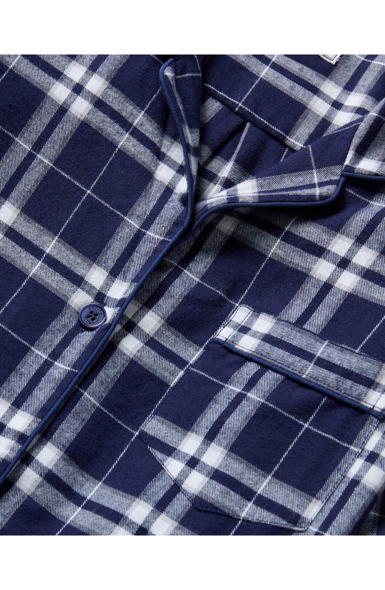Petite Plume Tartan Cotton Short Pajamas, Alternate, color, Navy