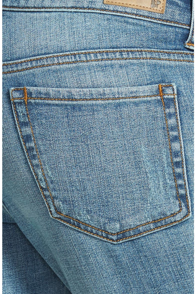 Girlfriend Jeans, Alternate, color, MYSTIC BLUE DISTRESSED