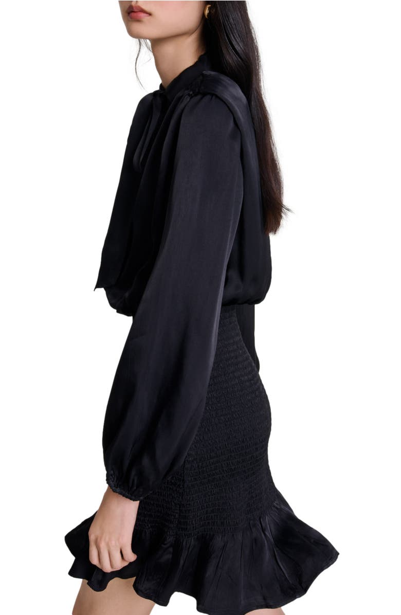 maje Short smocked dress, Alternate, color,