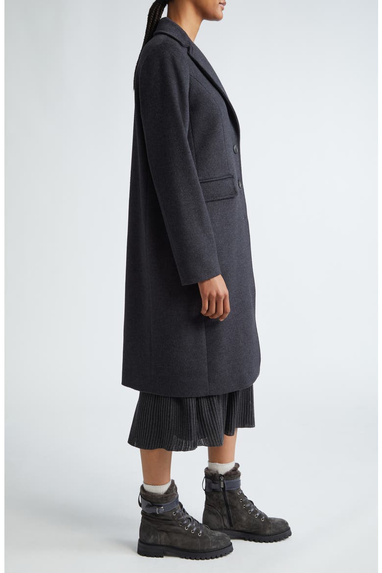 Virgin Wool Long Coat, Alternate, color, CARBON