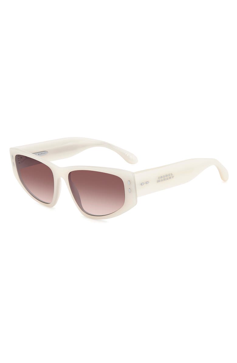 Isabel Marant 57mm Rectangle Sunglasses, Alternate, color, Pearled White