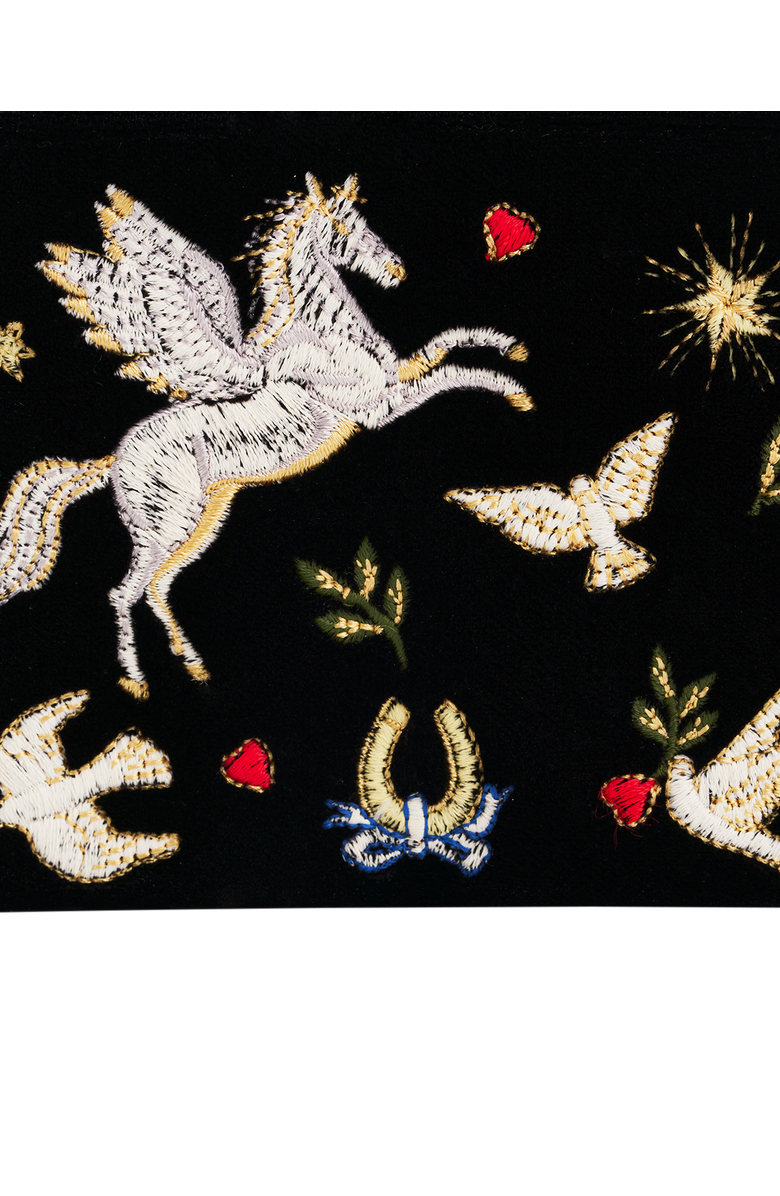 Fable England Celestial Velvet Embroidered Purse Small, Alternate, color, Black