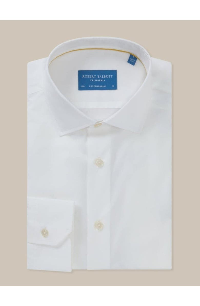 Robert Talbott Reynolds Light Weight Poplin Contemporary Fit Shirt, Main, color, White
