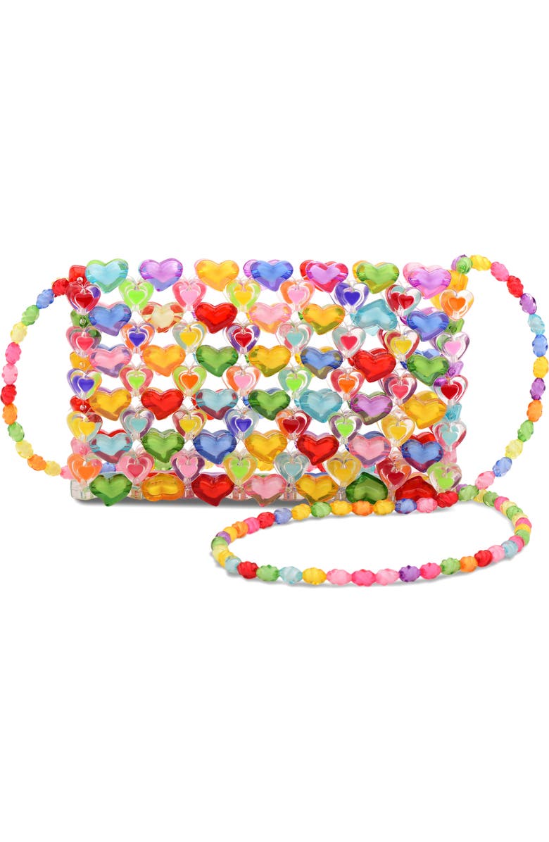 Iscream Kids' Hearts Beaded Crossbody Bag, Main, color,