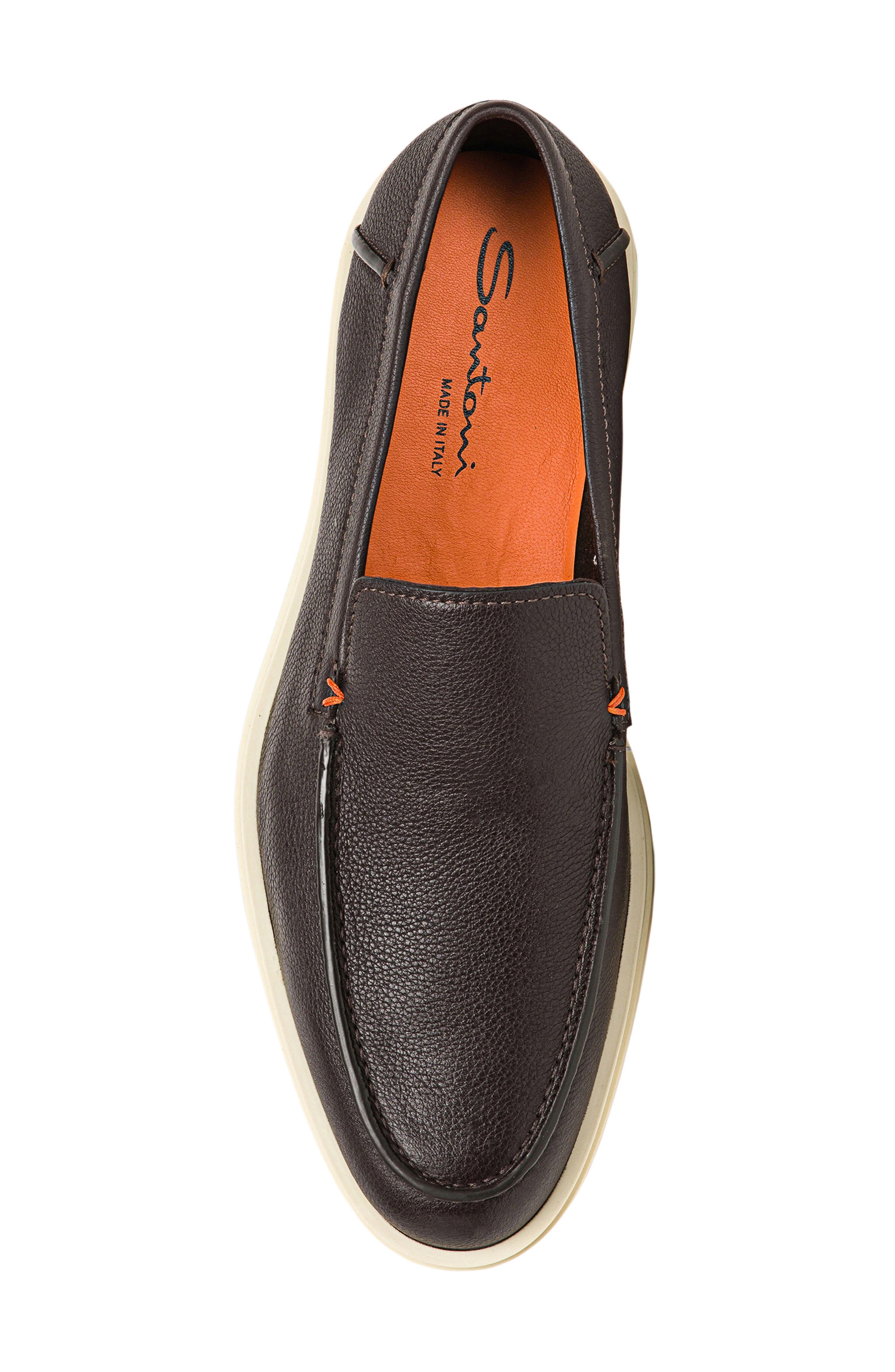 Santoni Botanist Slip-On Shoe, Alternate, color, Dark Brown Leather