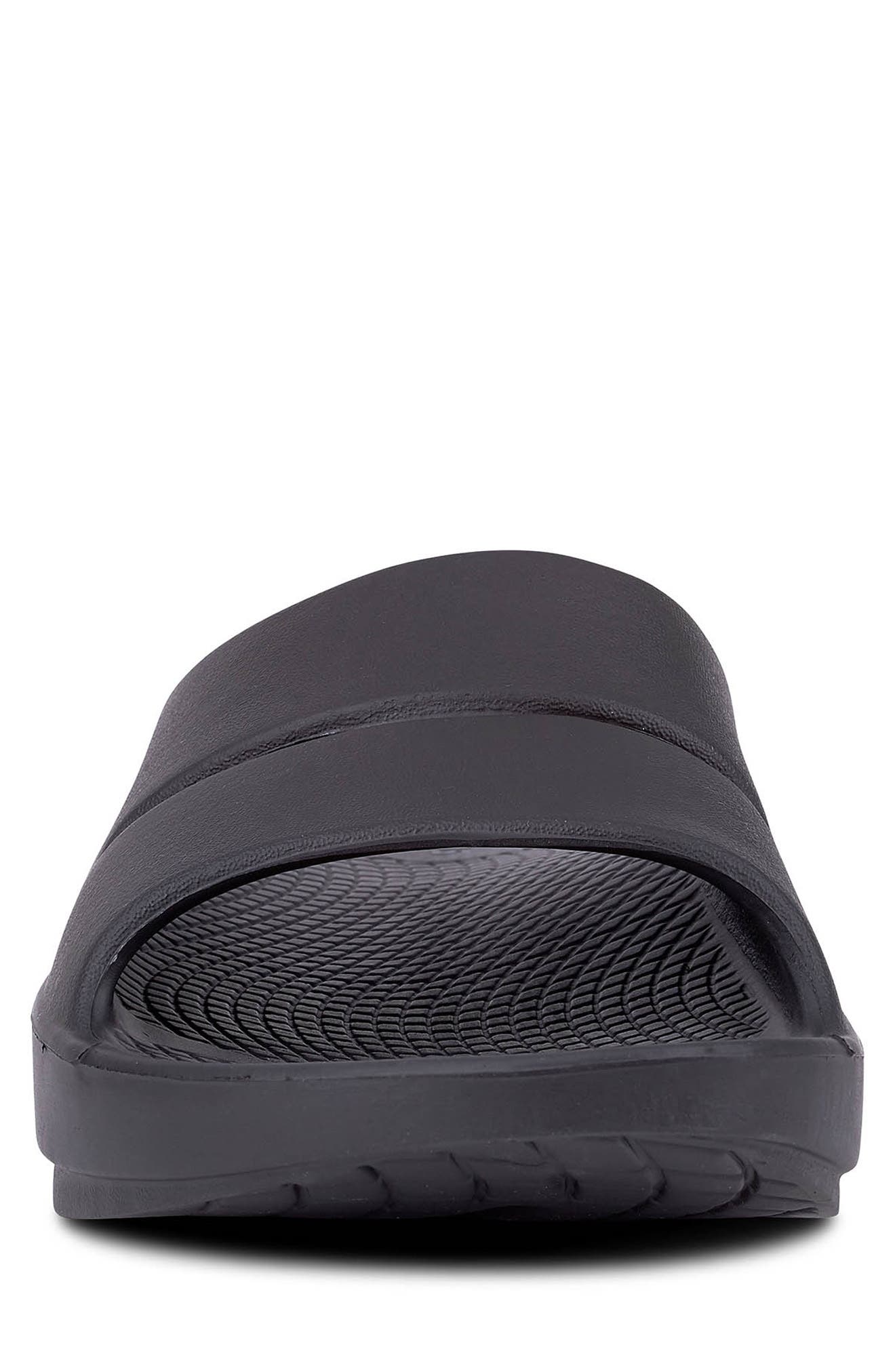Oofos OOahh Slide Sandal, Alternate, color, Black