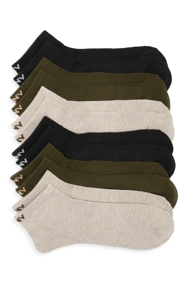 6-Pack Quarter Crew Socks, Main, color, LIGHT BEIGE