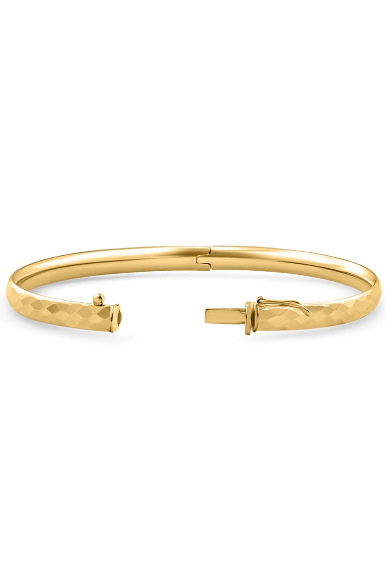 5mm Hammered Bangle Bracelet 18k Gold Over Silver, Alternate, color, 18k Yellow Gold