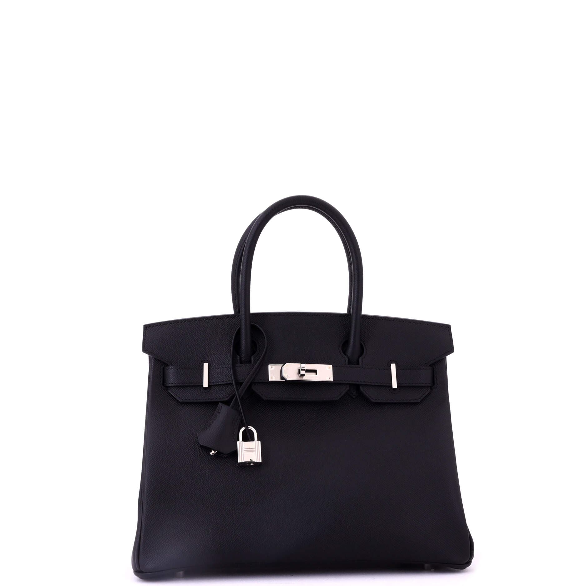 Pre-Owned Hermes Birkin Handbag Black Epsom with Palladium Hardware 30, Alternate, color, Noir