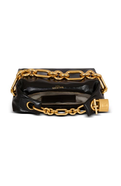 Balmain Mini Sync Bag In Calfskin Leather In Black