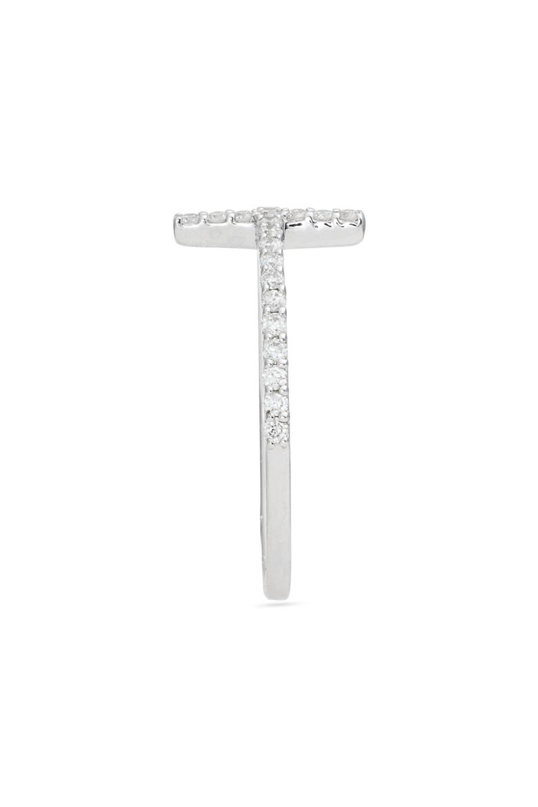 14k White Gold Diamond Cross Ring, Alternate, color, WHITE GOLD