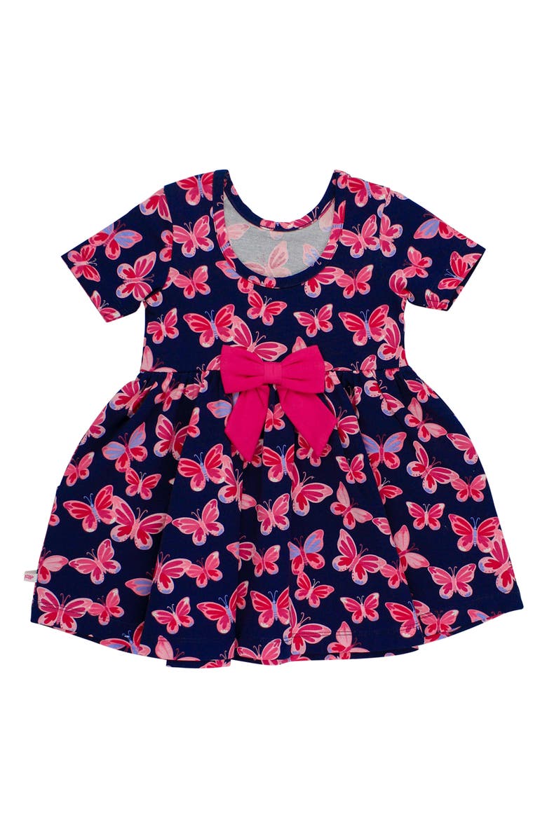 RuffleButts Butterfly Bliss Skater Dress, Alternate, color, Blue