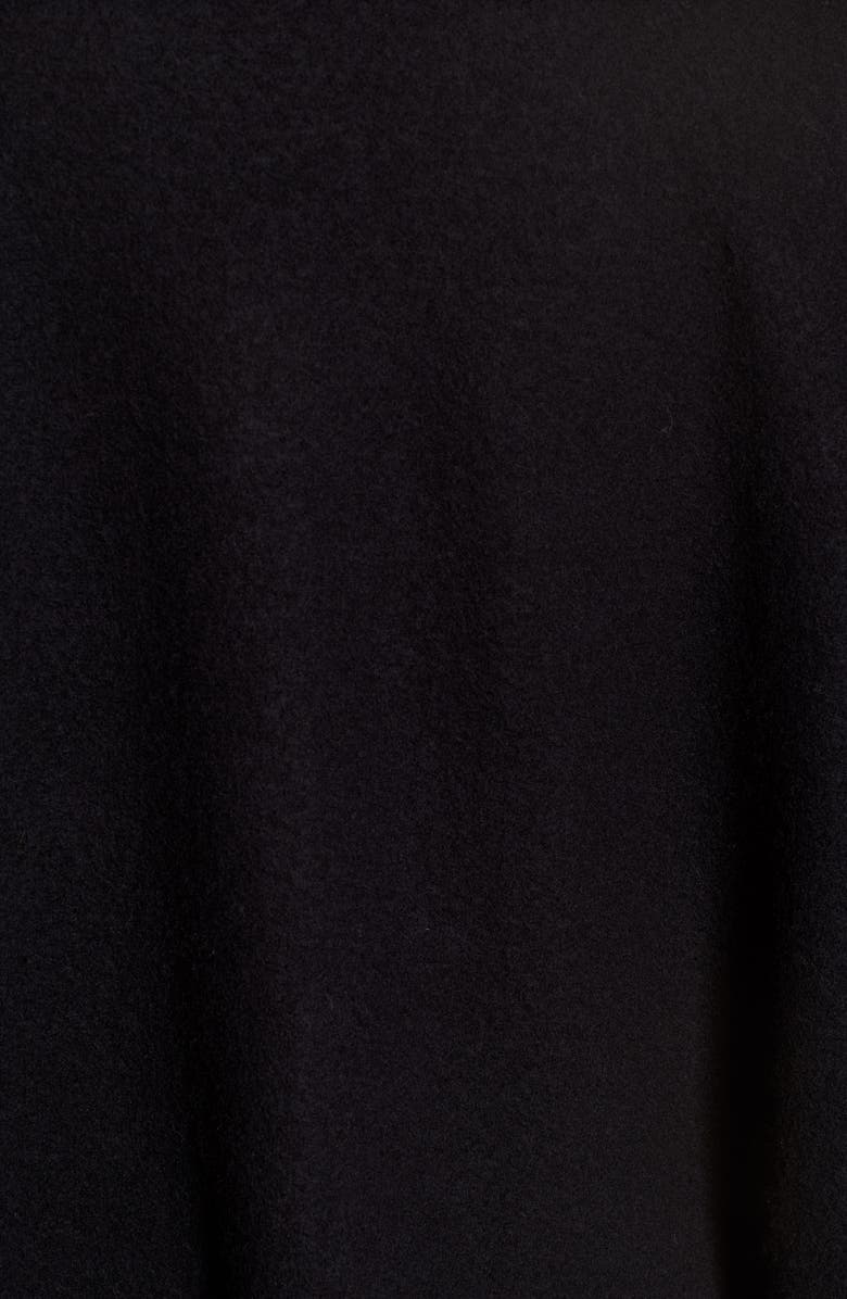 Eileen Fisher Boiled Wool Poncho Jacket with Leather Trim, Alternate, color, 