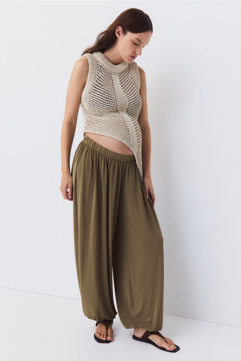Mama Pull-on Balloon Trousers, Alternate, color, Khaki green
