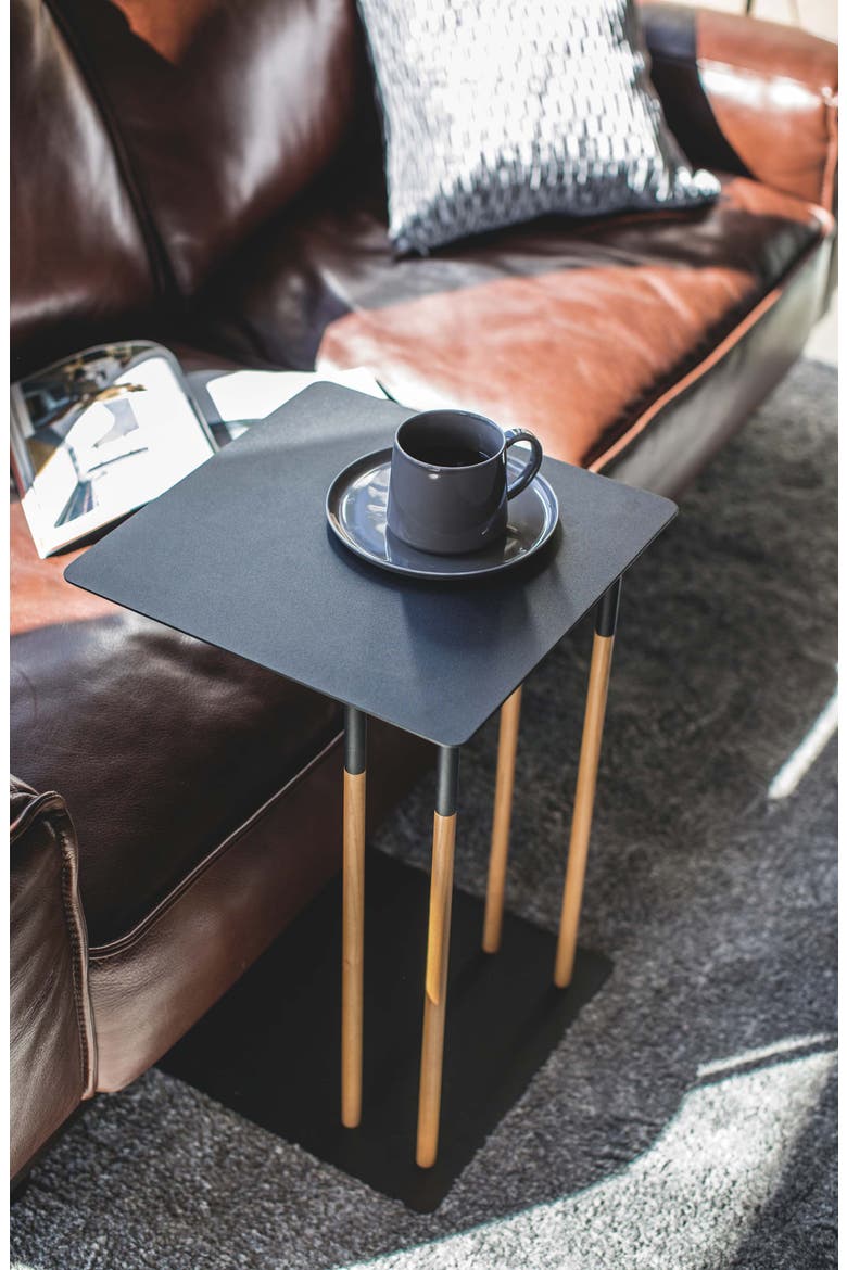 Sliding Side Table, Alternate, color, BLACK