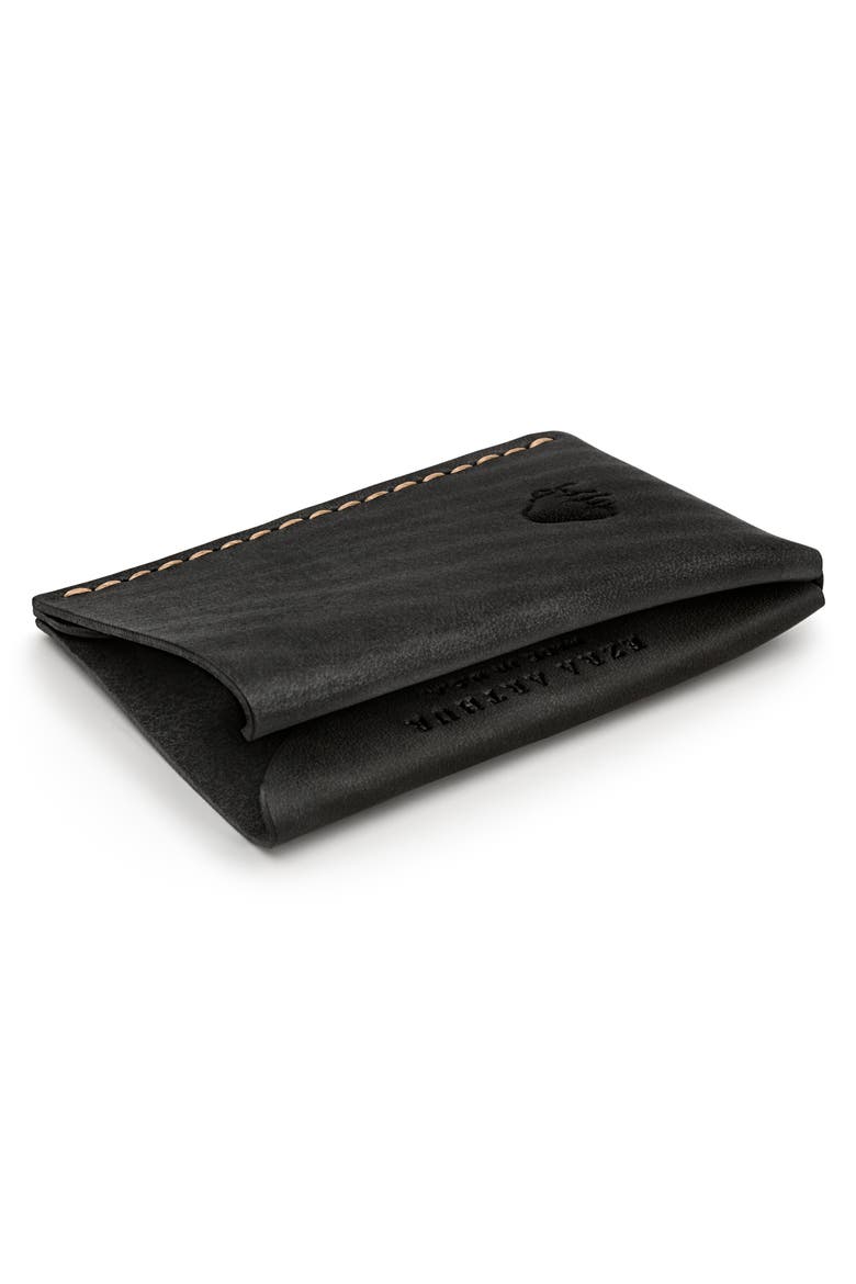 No. 7 Leather Wallet, Alternate, color, JET TOP STITCH