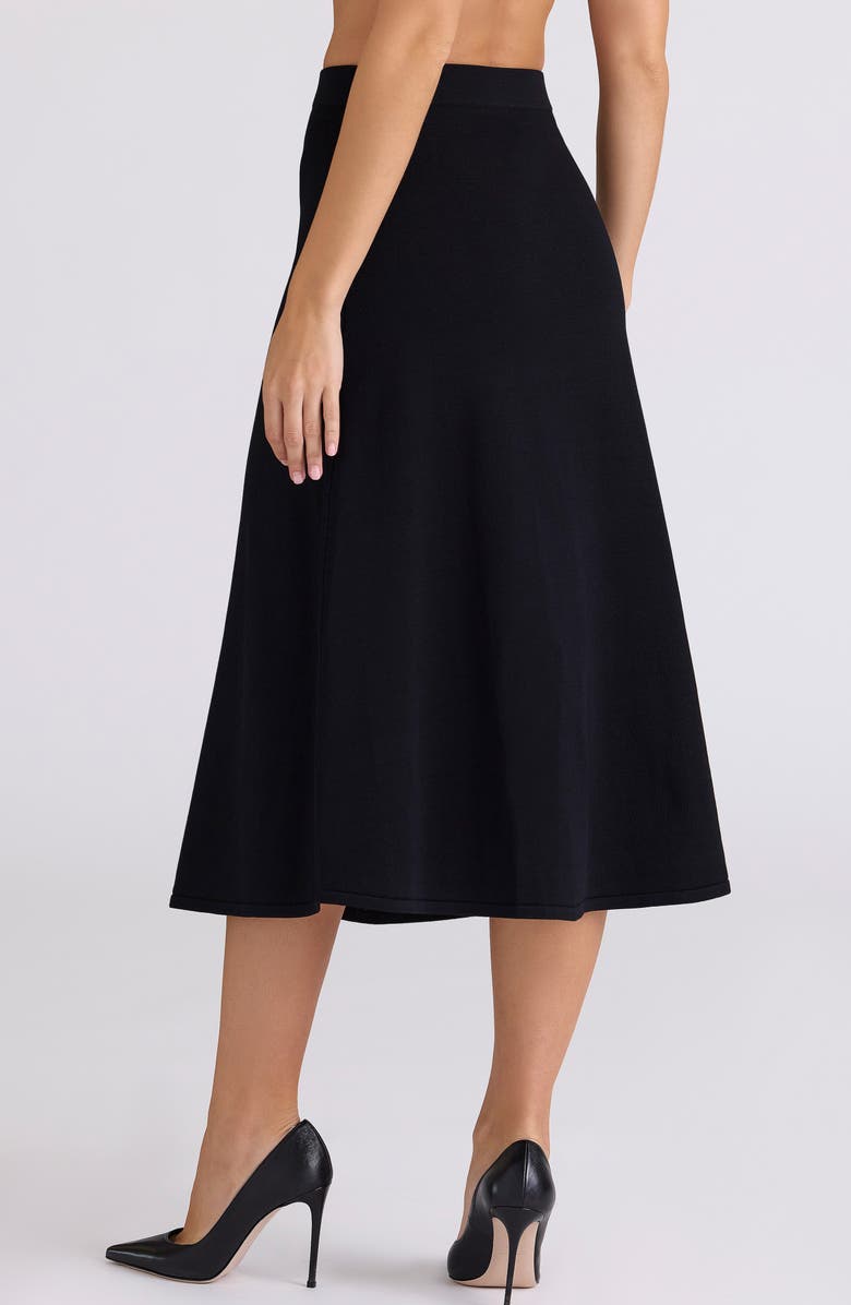 HOUSE OF CB Asti A-Line Sweater Midi Skirt, Alternate, color, Black