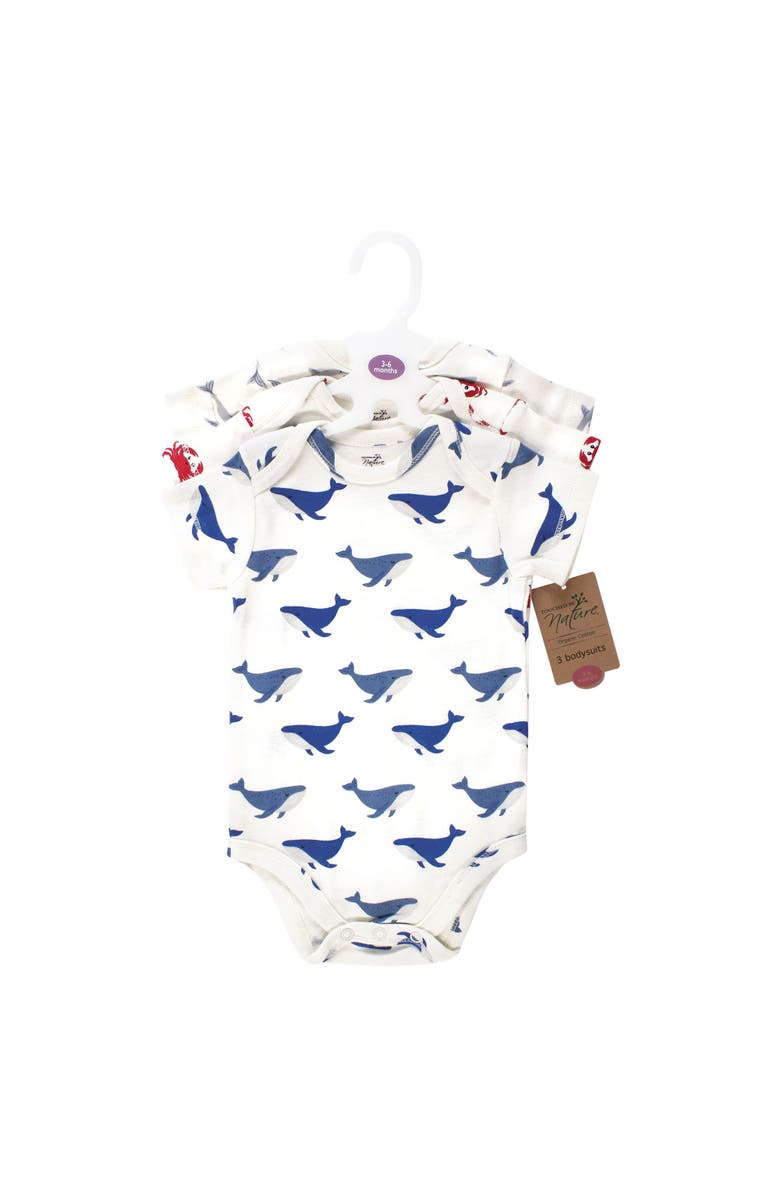 Touched by Nature 3Pk Organic Bodysuits, Alternate, color, Mystic Sea Creatures