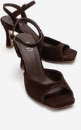 Forever & Always Shoes Elvia Leather Stiletto Ankle Strap Sandal