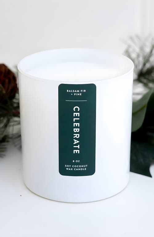 Joy Paper Co. Celebrate Balsam Fir Pine Christmas Tree Coconut Soy Candle In Balsam Fir + Pine