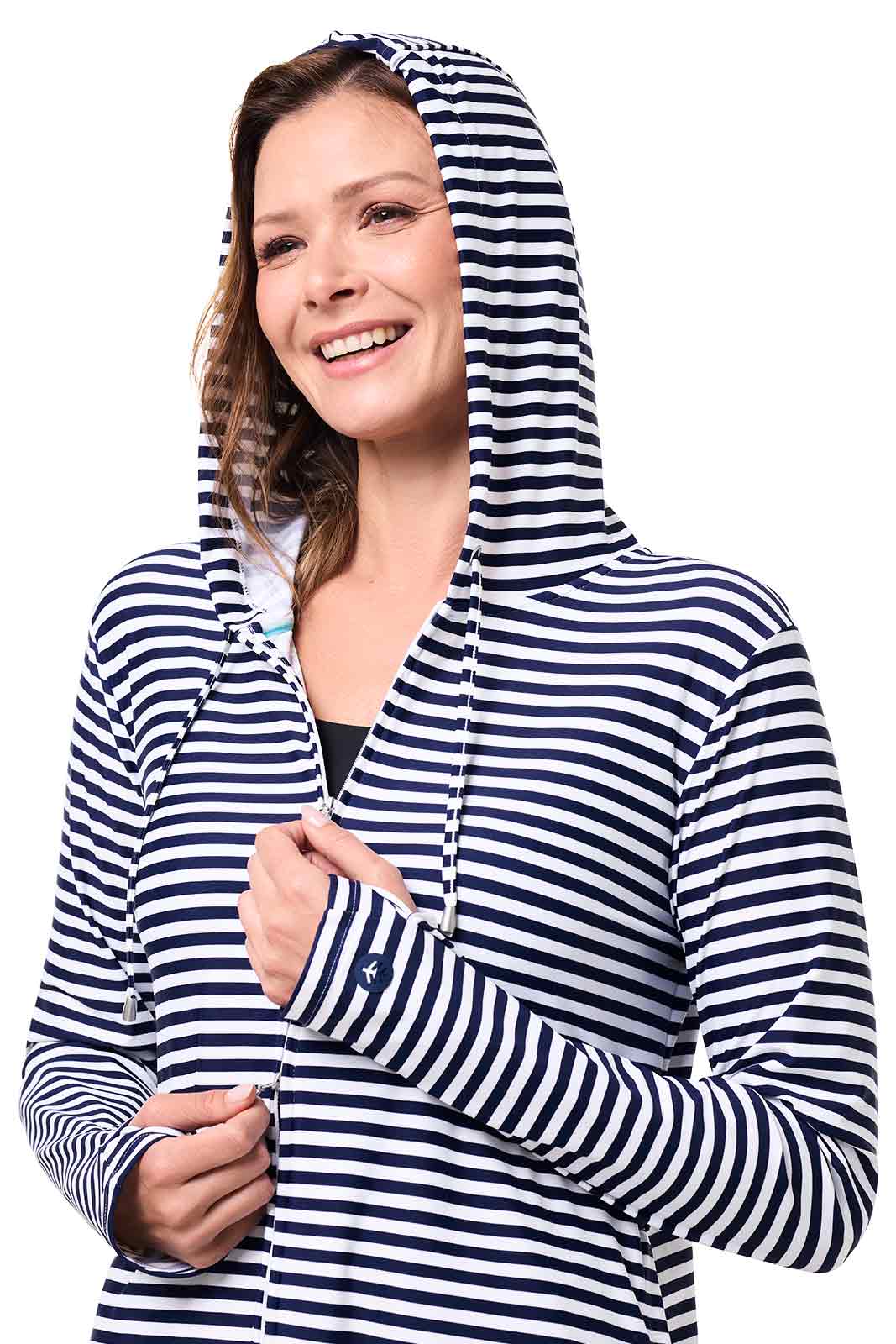 selected White/Navy Stripe