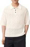 AllSaints Cyclone Textured Short Sleeve Polo
