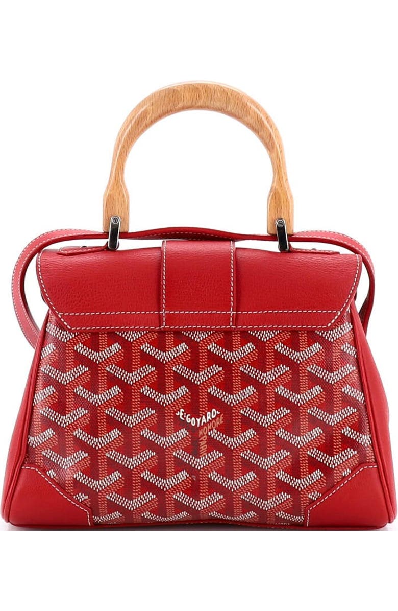 Pre-Owned Goyard Saigon Top Handle Bag Coated Canvas with Leather Mini, Alternate, color, Red