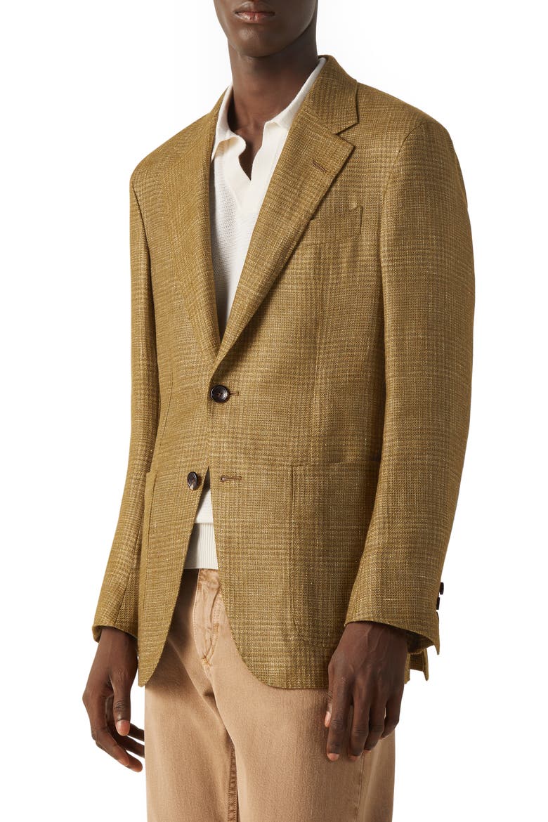 Olive Green Cashmere, Linen & Silk Jacket, Main, color, OLIVE GREEN