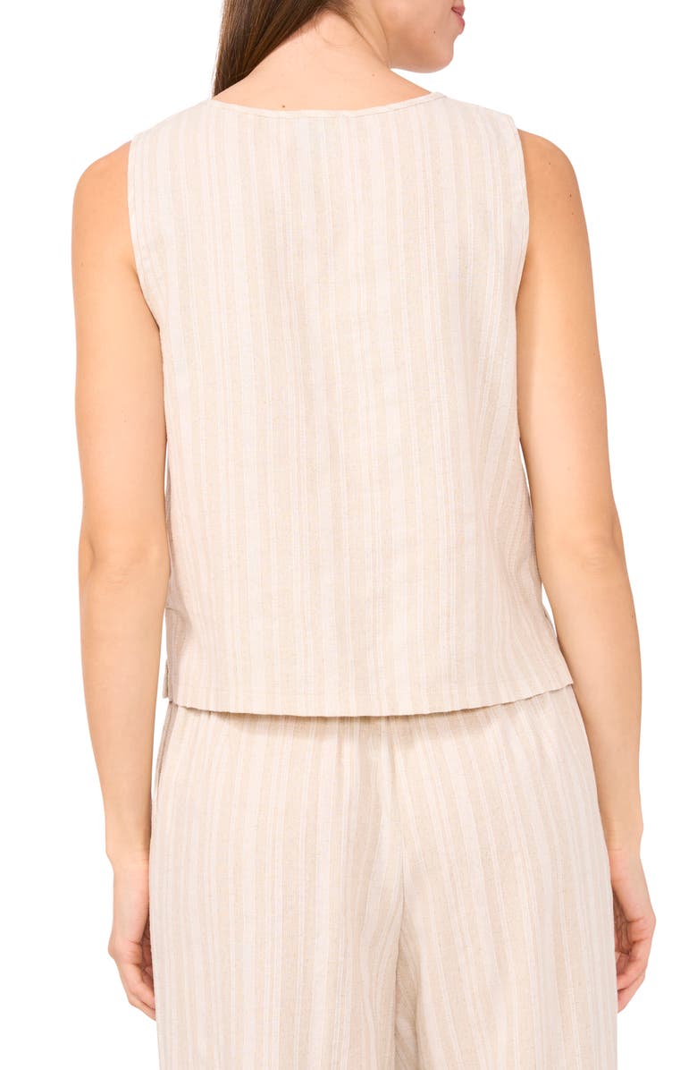 Halogen<sup>®</sup> Stripe Shell Top, Alternate, color, Almond Milk