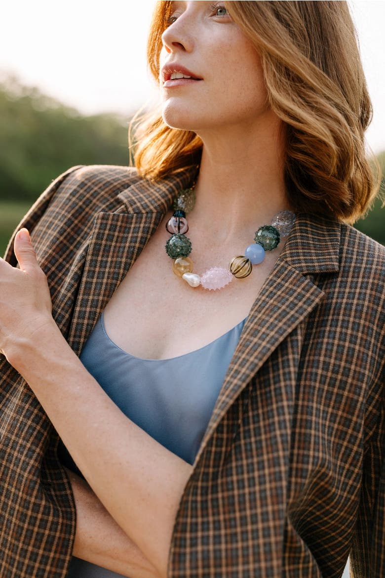 Iris Glass Blown Necklace, Alternate, color, Multi