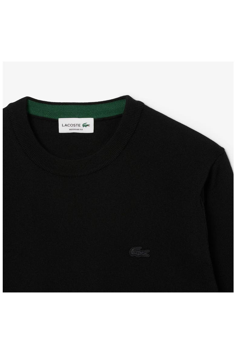 Merino Wool Crewneck Sweater, Alternate, color, NOIR