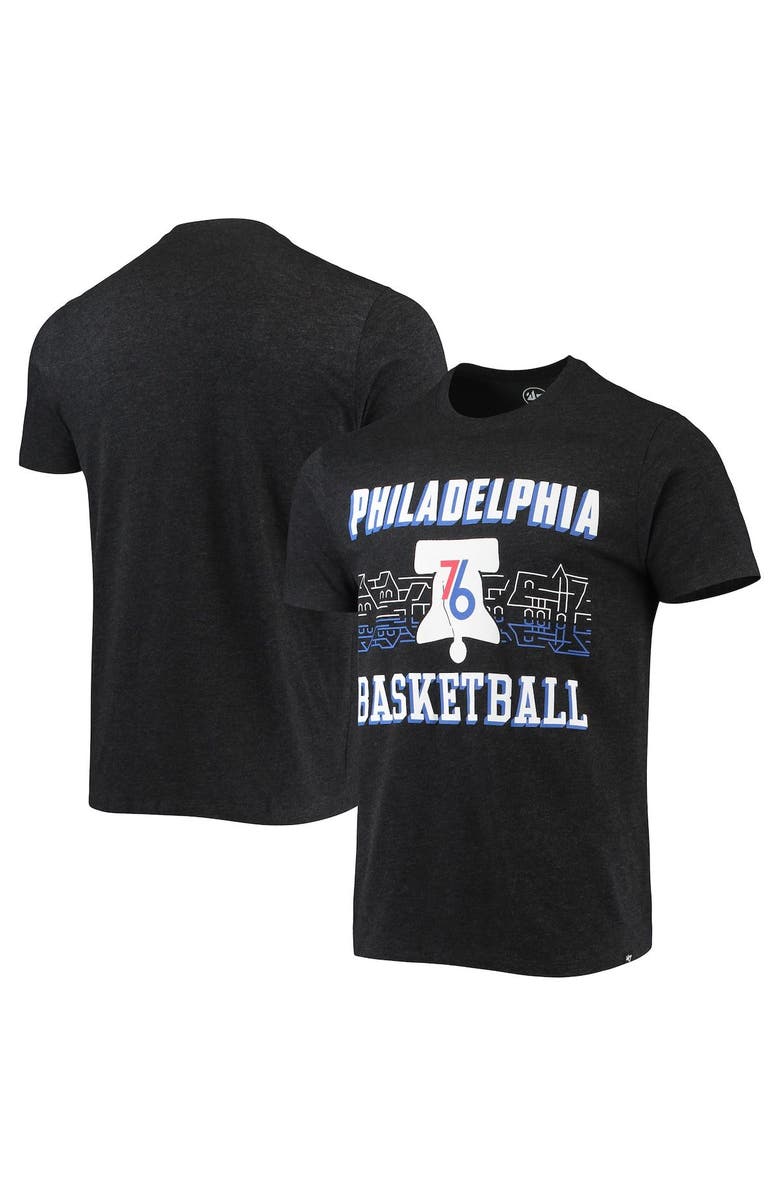 '47 Men's '47 Black Philadelphia 76ers City Edition Club T-Shirt, Main, color, Heather Black