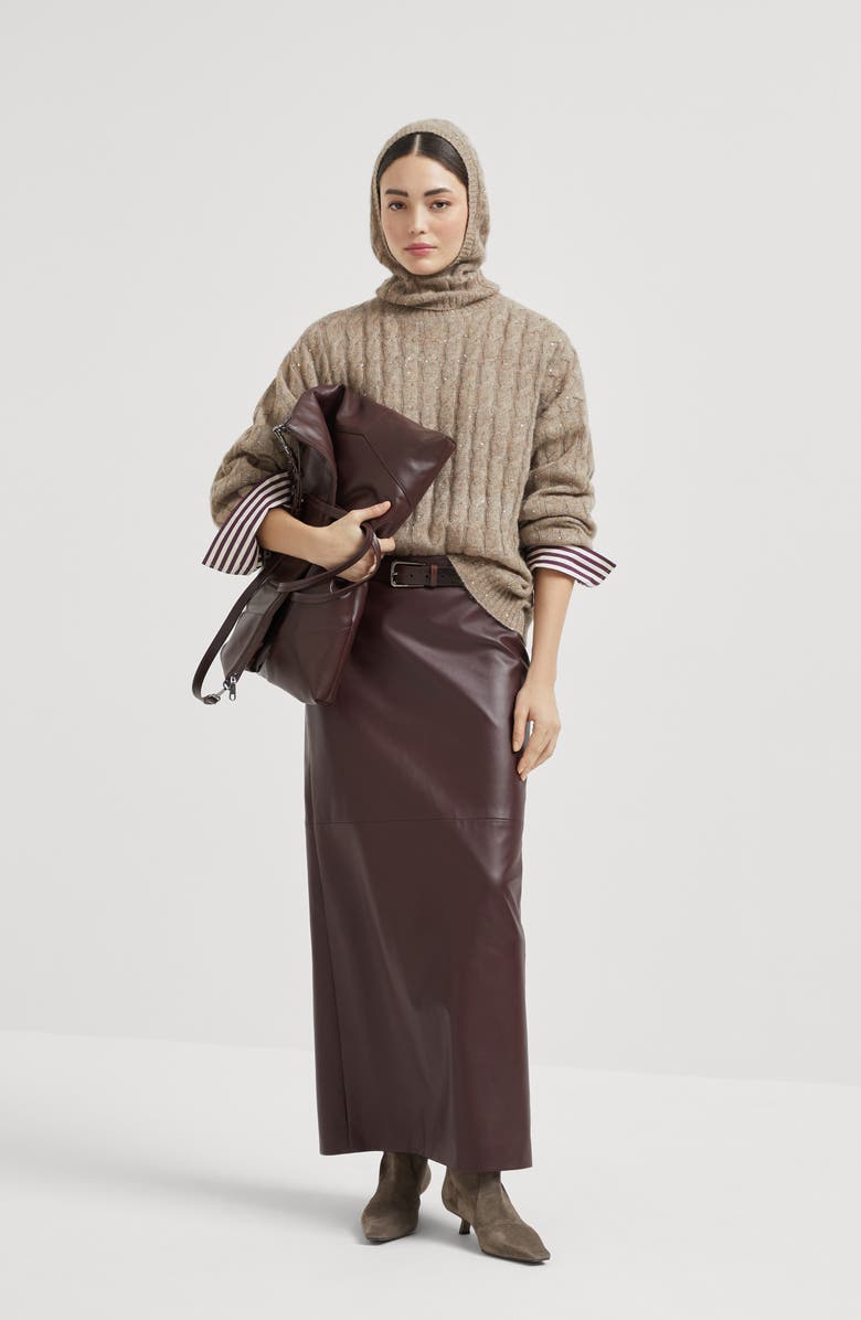 Brunello Cucinelli Striped poplin shirt, Alternate, color, Amaranth