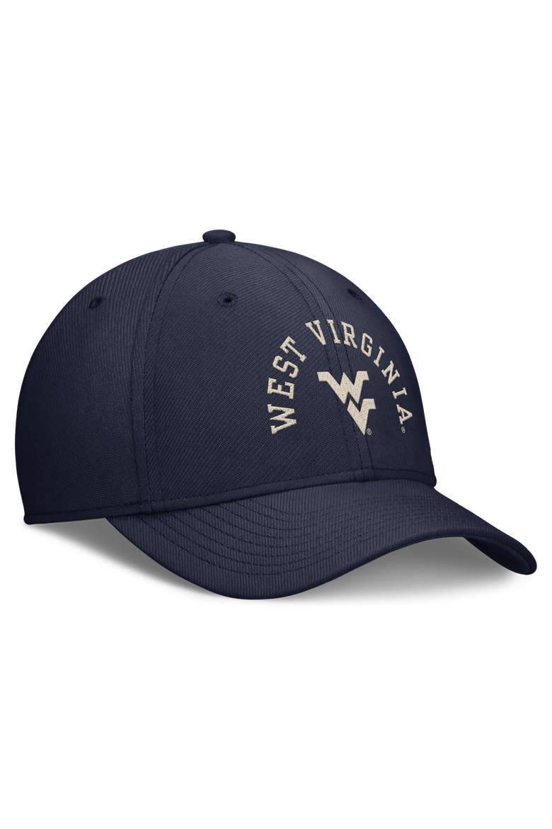 Men's Nike  Navy West Virginia Mountaineers Campus Prep Chained & Arched Swooshflex Flex Hat, Alternate, color, Navy