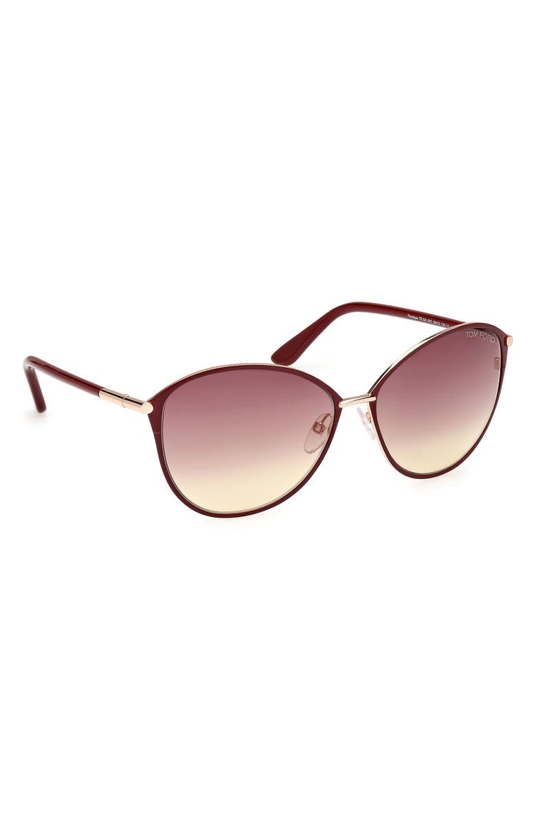 TOM FORD Penelope 59mm Gradient Cat Eye Sunglasses, Alternate, color, Rose Gold Burgundy