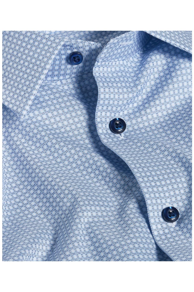 Trim Fit Microcheck Cotton Dobby Dress Shirt, Alternate, color, SKY/ NAVY