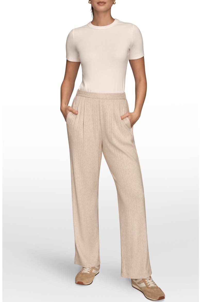 High Waist Wide Leg Pull-On Sweater Pants, Alternate, color, LIGHT FAWN HEATHER