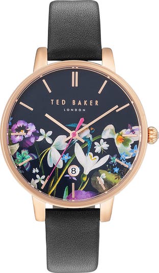 Ted Baker London Kate Round Leather Strap Watch, 38mm  display picture 2