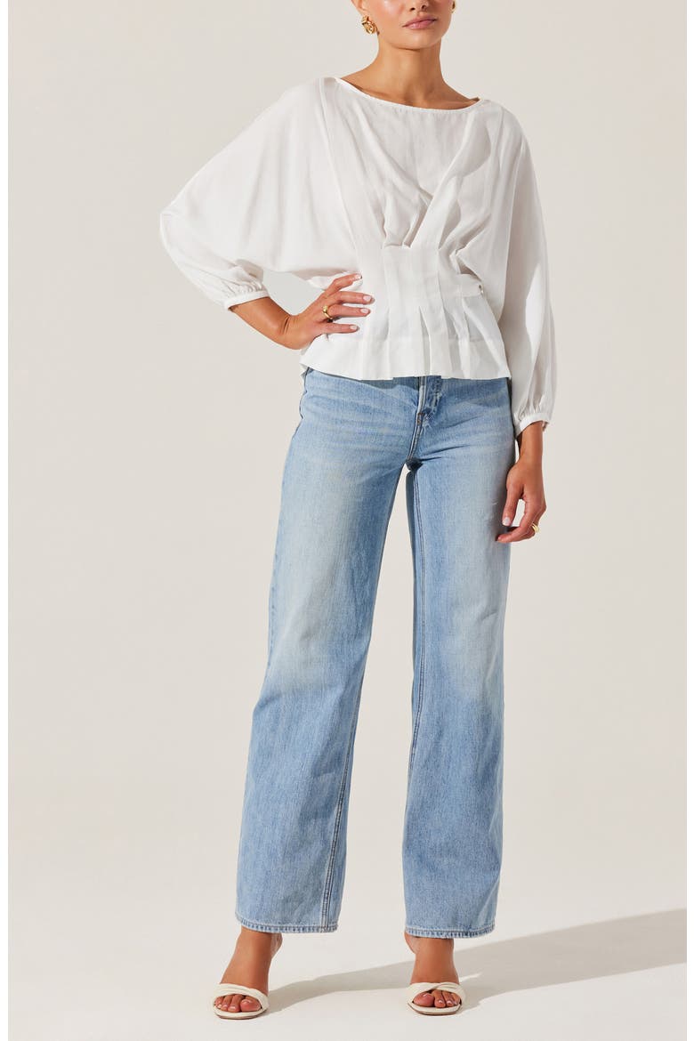 Ciara Pleated Top, Alternate, color, OFF WHITE