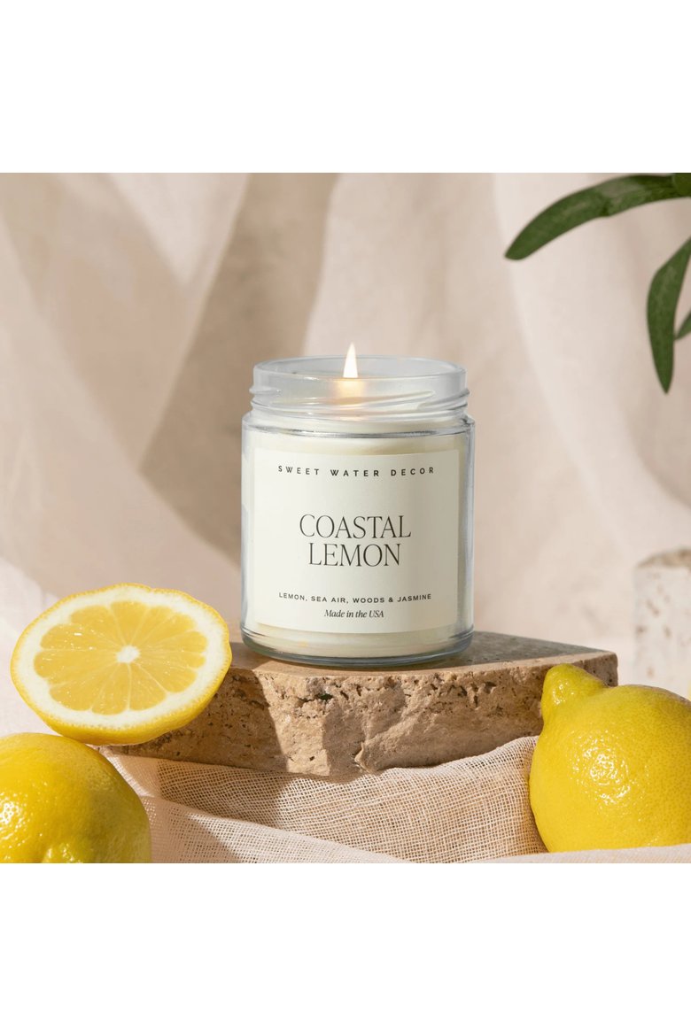 9oz Tinted Glass Jar Candle - Spa Scents, Alternate, color, Coastal Lemon