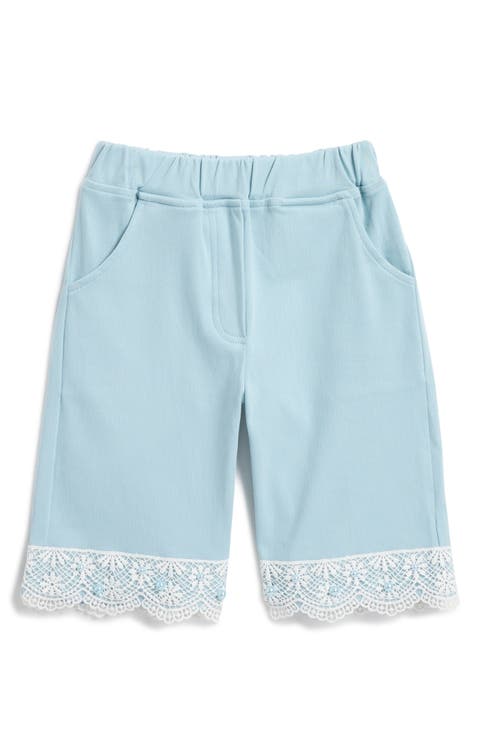 Kids' Lace Trim Twill Wide Leg Pants (Toddler & Little Kid)