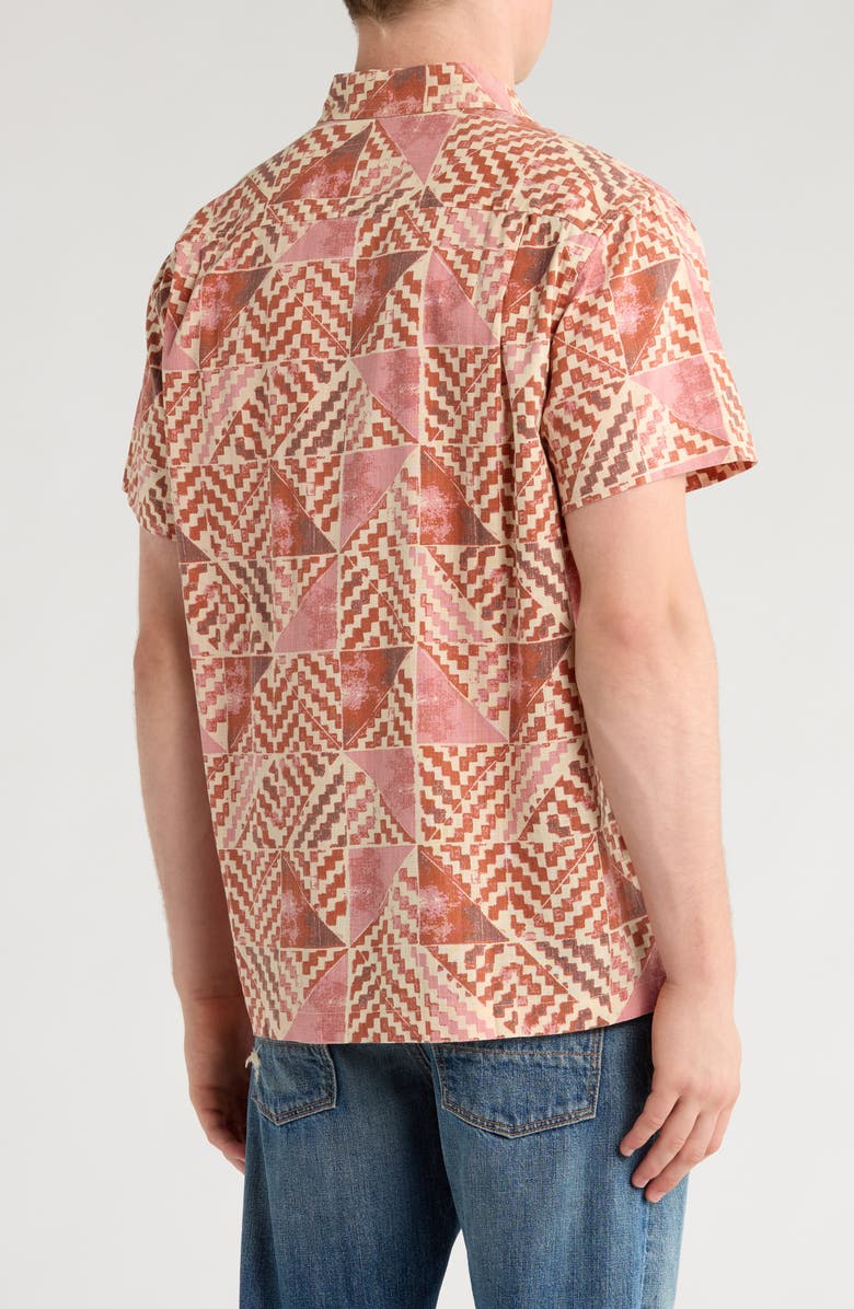 Lucky Brand Playa Short Sleeve Button-Up Shirt, Alternate, color, Pink Print