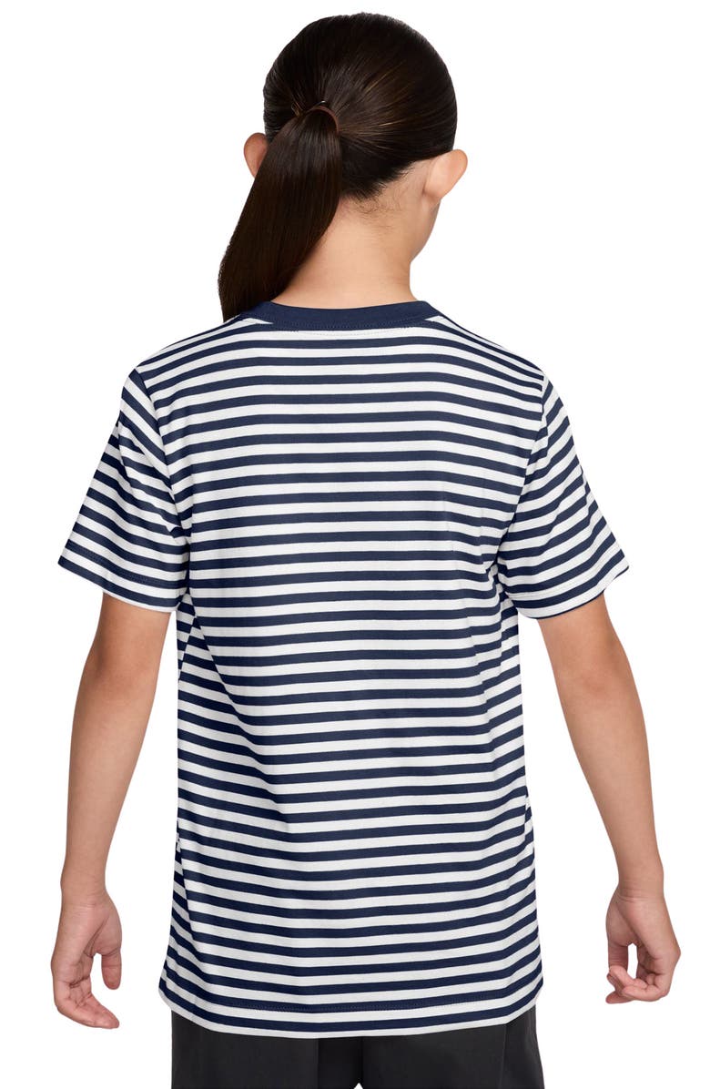 Nike Kids' Sportswear Stripe T-Shirt, Alternate, color, Midnight Navy/ White